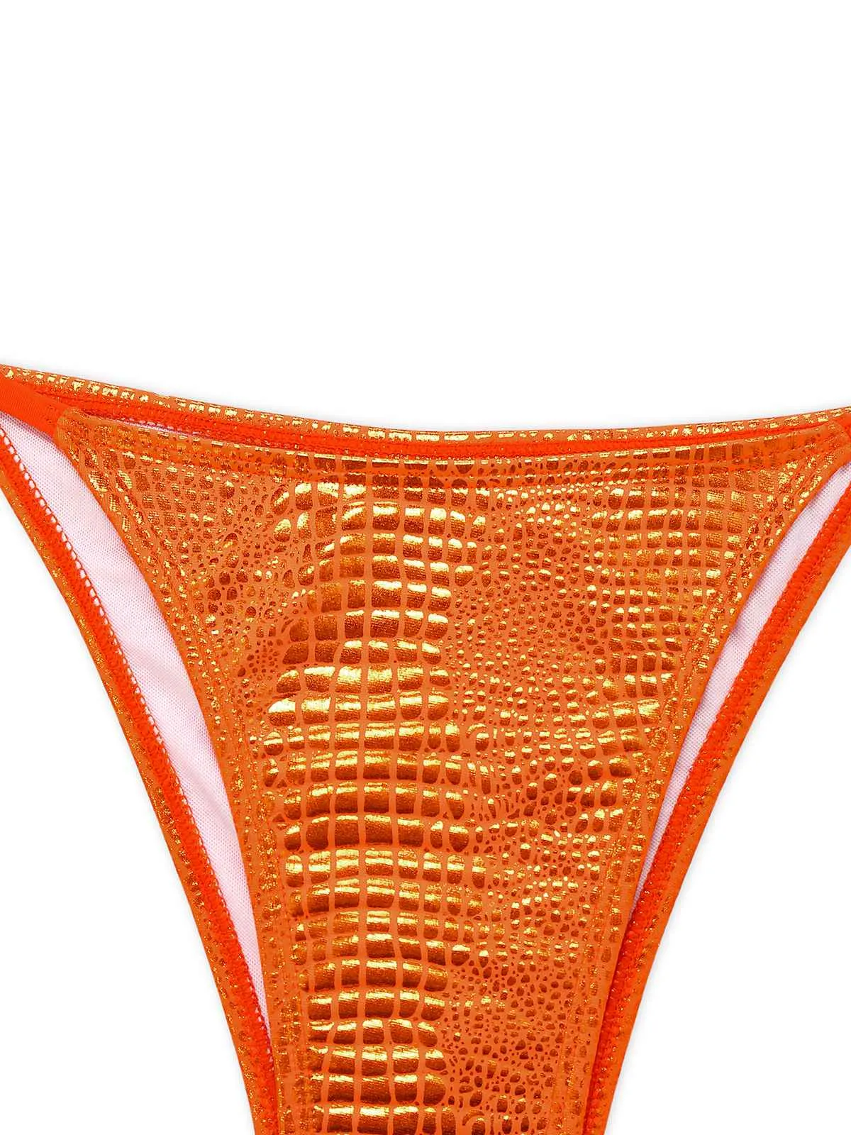 Orange 1960s Gilded Snakeskin Halter Bikini Set sold by Retro Stage product image thumbnail 4