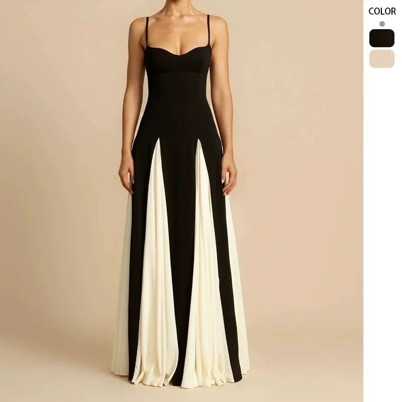 Black & White 1930s Solid Patchwork Maxi Dress sold by Retro Stage product image thumbnail 5