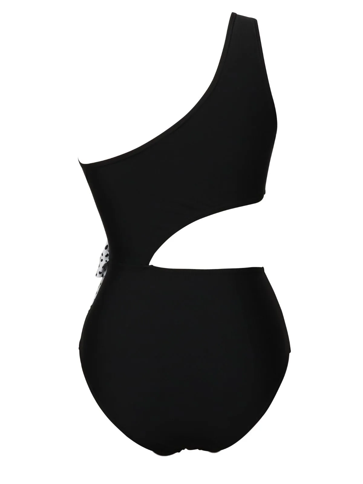 1940s Solid Waist Hollow Dots Bow Patchwork Swimsuit sold by Retro Stage product image thumbnail 2