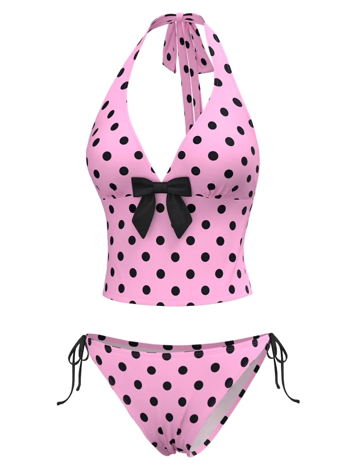 1970s Halter Polka Dots Bow Bikini Set sold by Retro Stage product image thumbnail 2