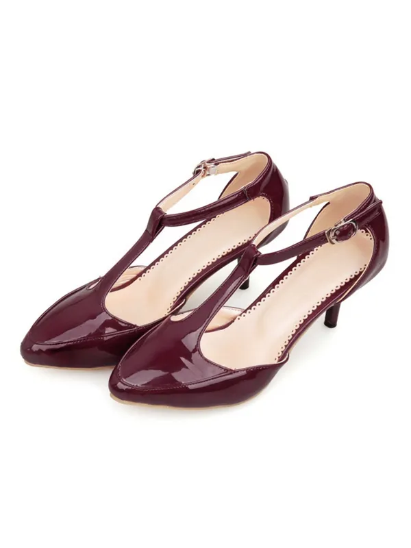 Patent Leather T-Strap Mary Jane Kitten Heels sold by Retro Stage