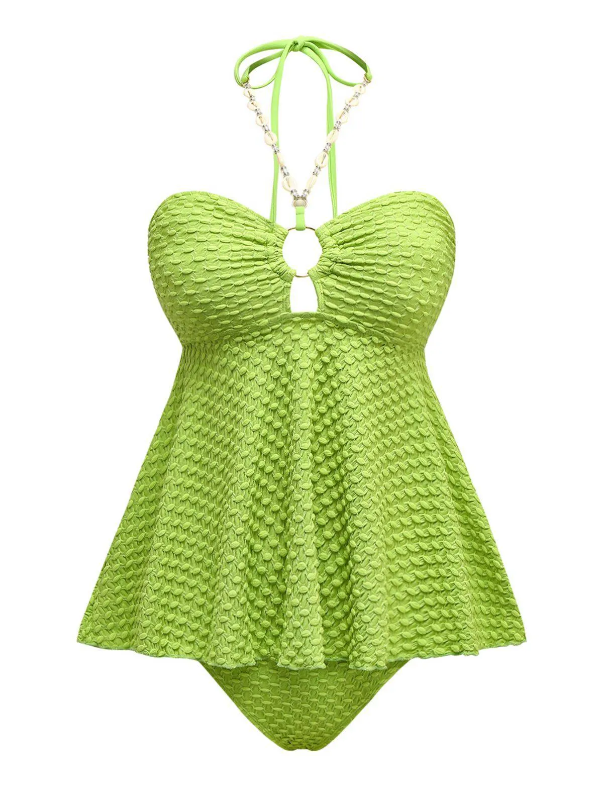 1940s Seashell Chain Lace-Up Halter Swimsuit sold by Retro Stage