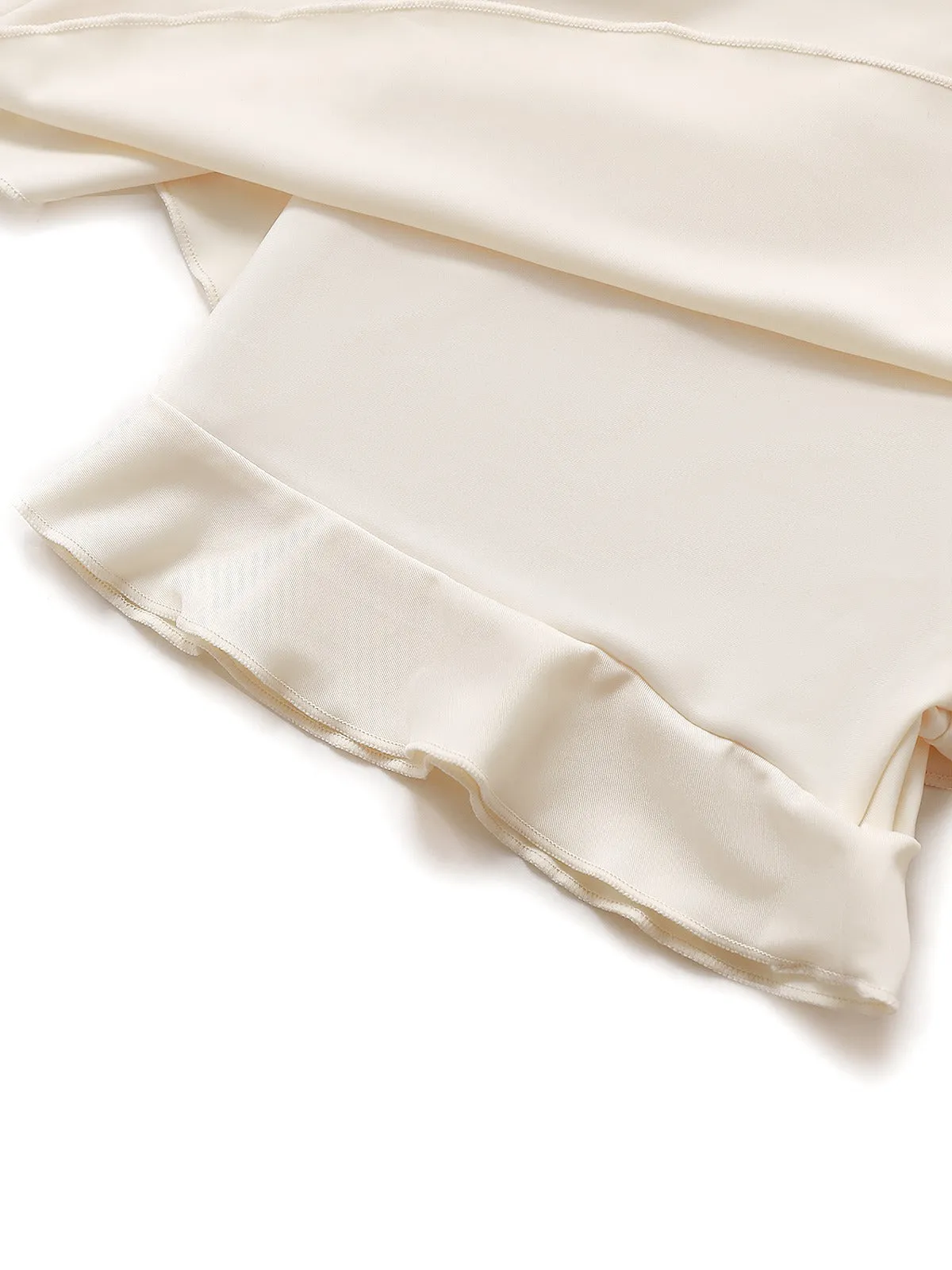 Beige 1940s Solid One-Shoulder Ruched Swim Dress sold by Retro Stage product image thumbnail 5