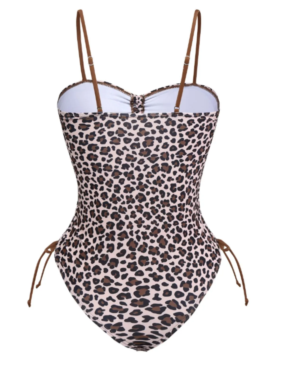 Brown 1940s Leopard Hollow Drawstring Swimsuit sold by Retro Stage product image thumbnail 2