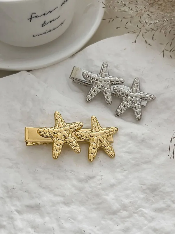 Vintage 3D Starfish Metal Hairpin sold by Retro Stage