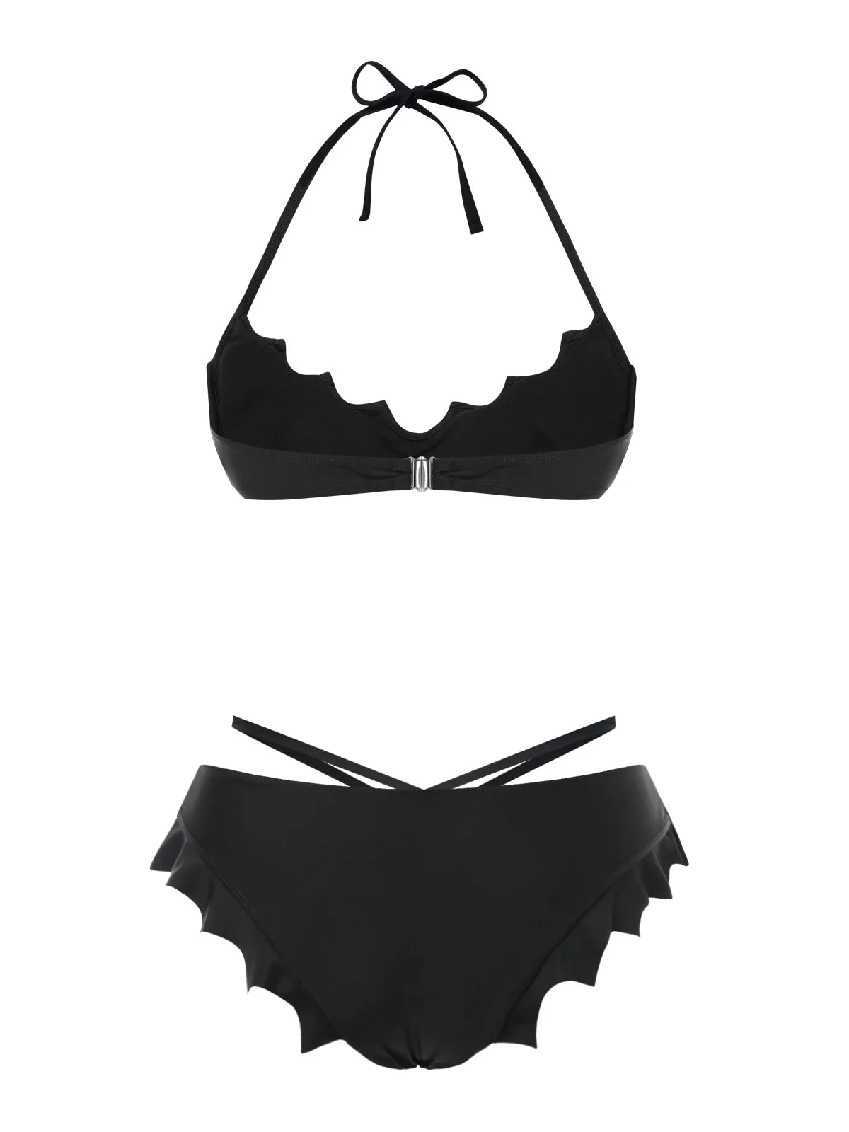 Black 1980s Solid Gothic Bat Wings Bikini Set sold by Retro Stage product image thumbnail 4