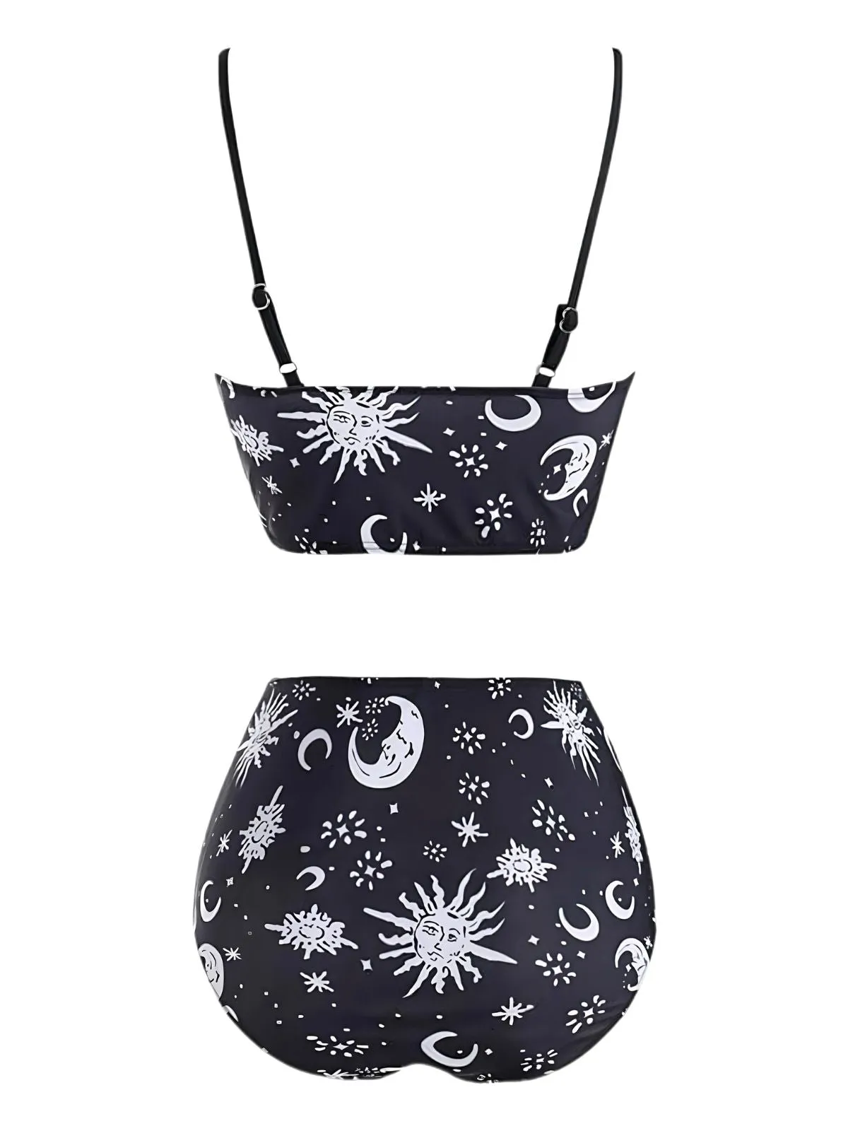 Black 1980s Strap Galaxy Print Gothic Bikini Set sold by Retro Stage product image thumbnail 2