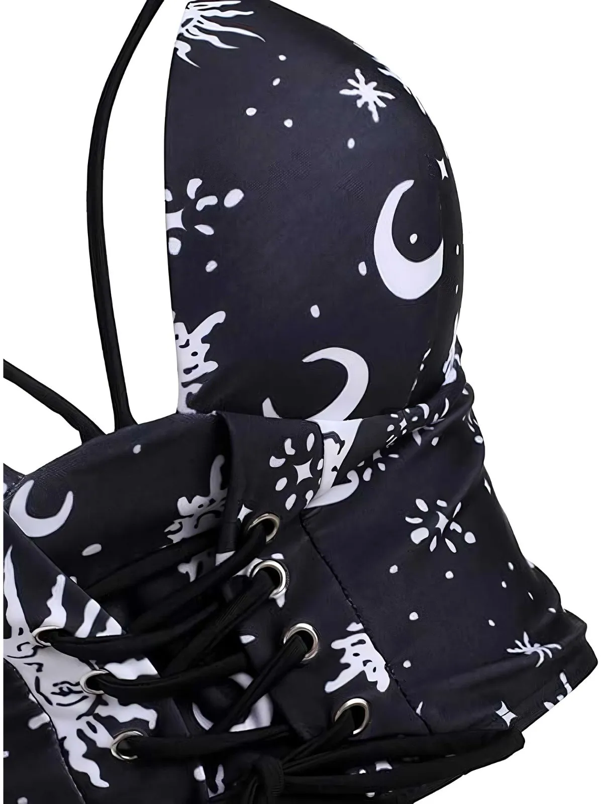 Black 1980s Strap Galaxy Print Gothic Bikini Set sold by Retro Stage product image thumbnail 3