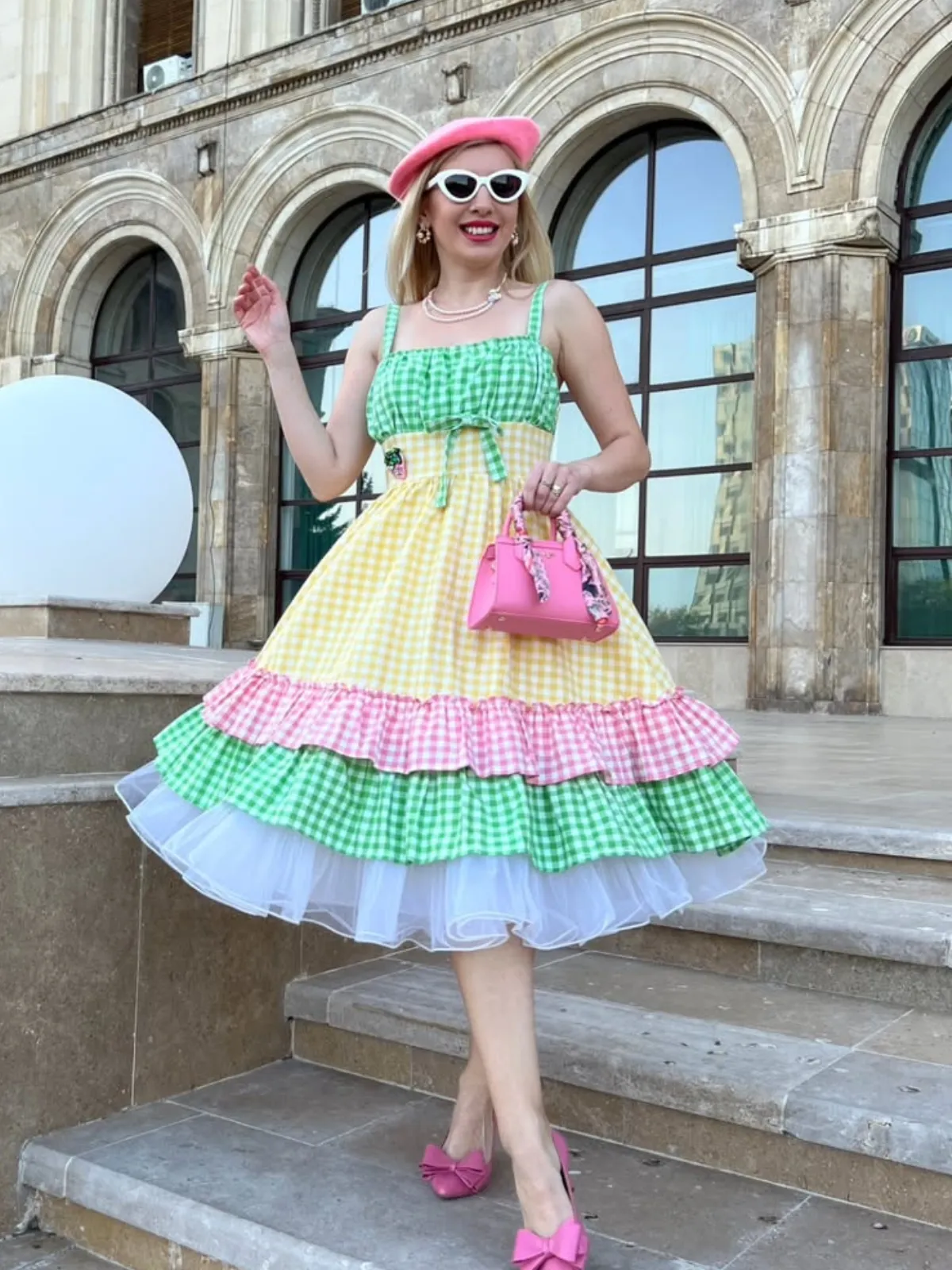 Multicolor 1950s Pure Cotton Straps Plaid Dress sold by Retro Stage