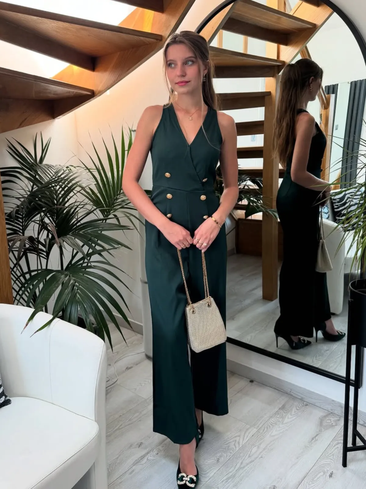 Pink 1950s Sleeveless Buttoned Solid Jumpsuit sold by Retro Stage