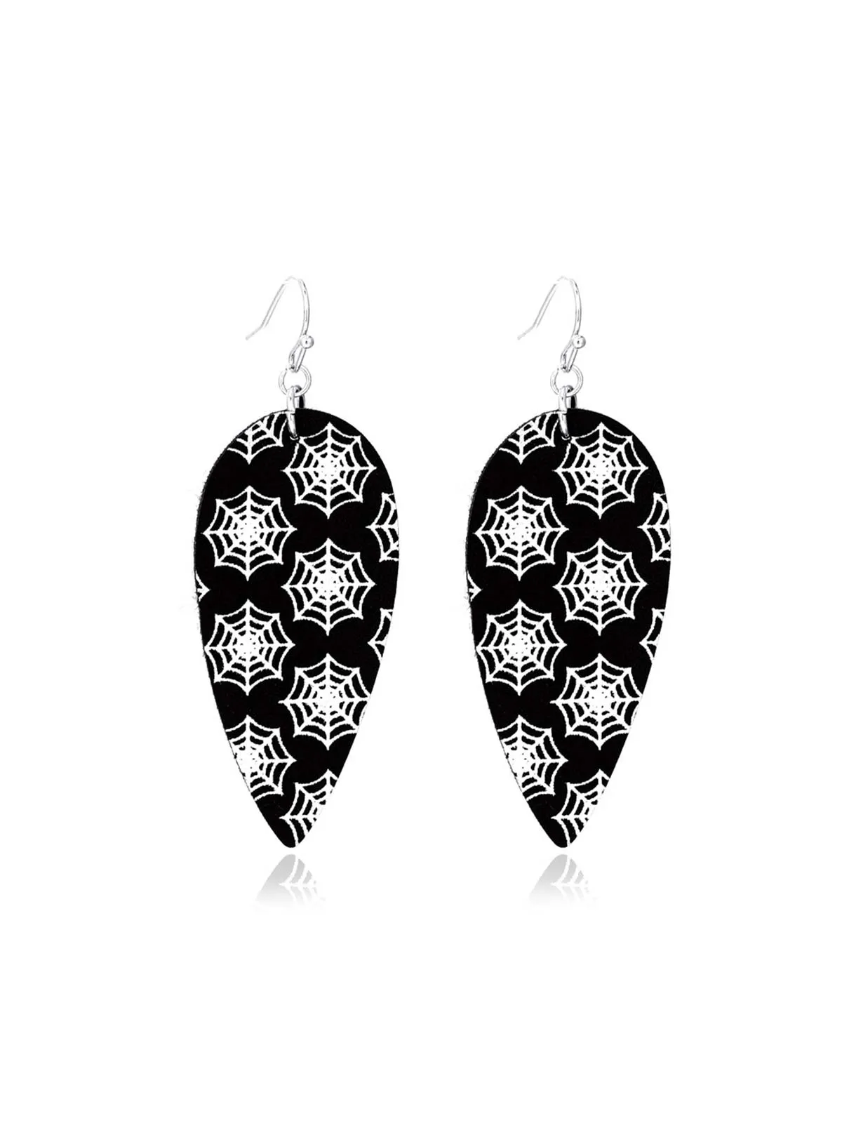Black Halloween Spiderweb Teardrop Earrings sold by Retro Stage