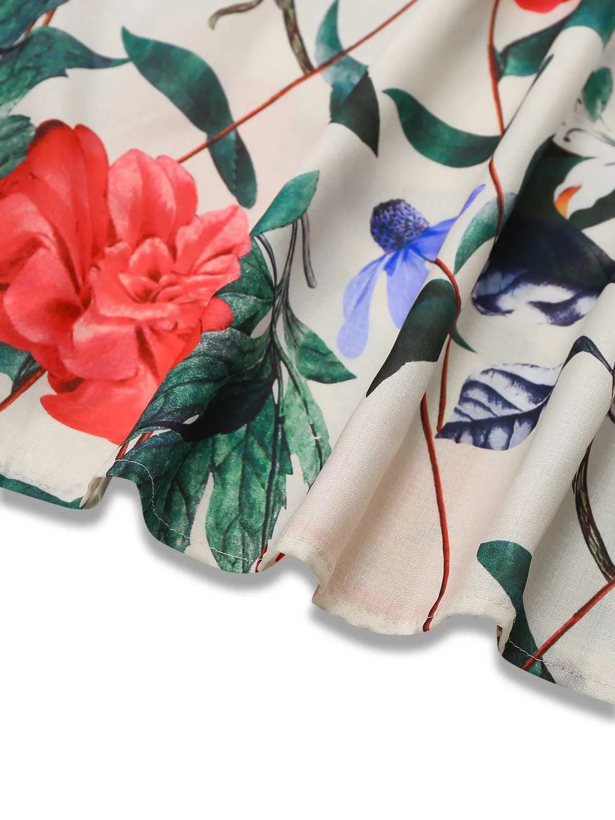 1940s V-Neck Floral Ruched Sleeveless Dress sold by Retro Stage product image thumbnail 3