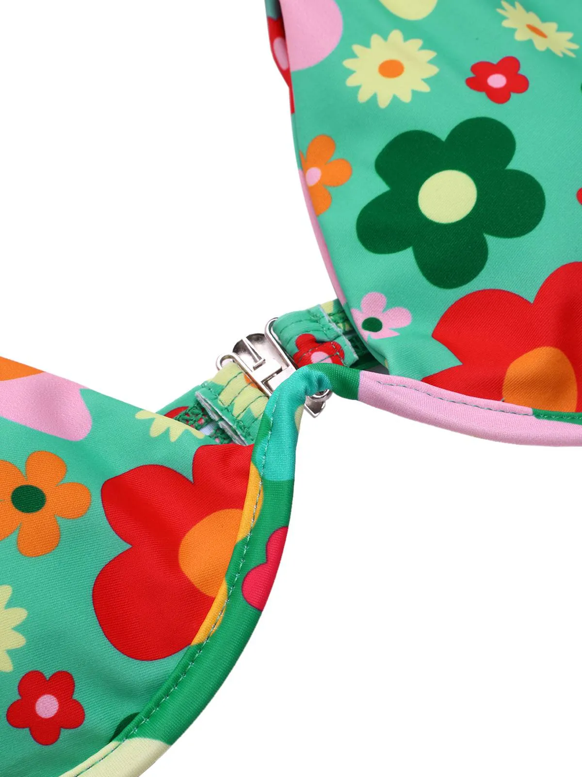 Green 1950s Cartoon Floral Bikini Set sold by Retro Stage product image thumbnail 3