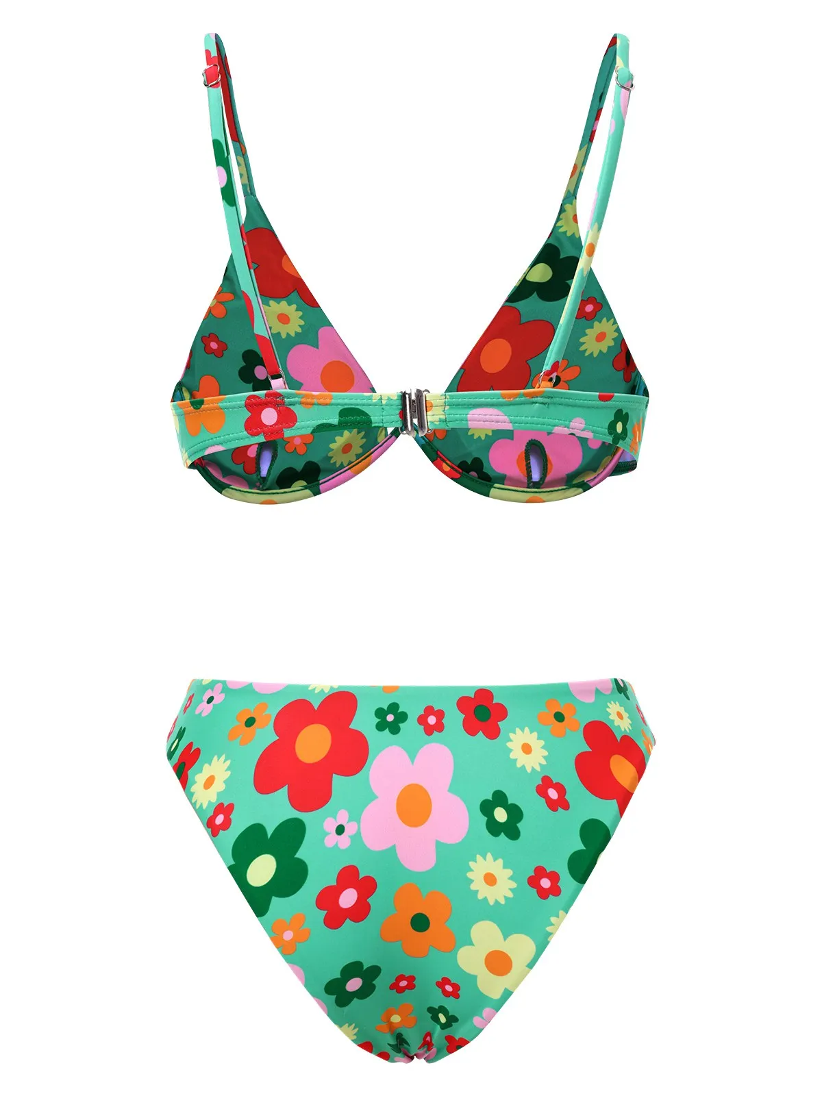 Green 1950s Cartoon Floral Bikini Set sold by Retro Stage product image thumbnail 2