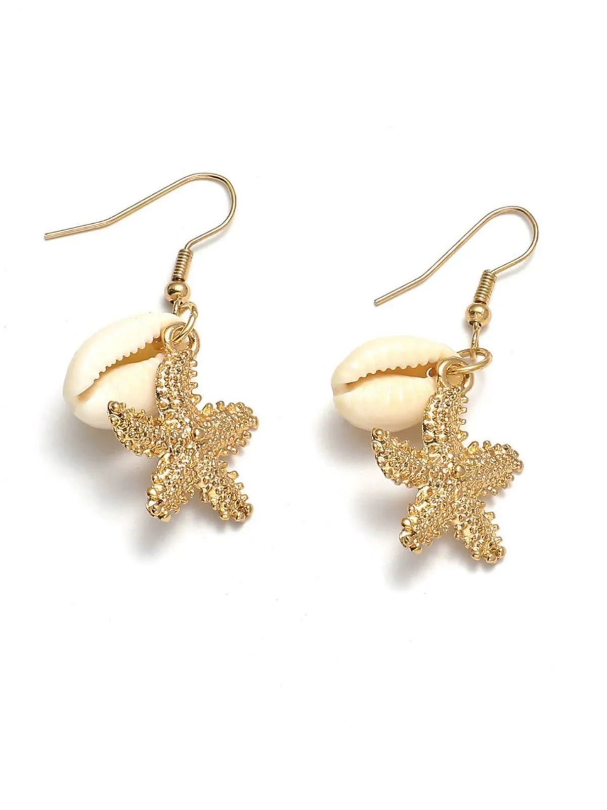 Vintage Cowrie Shell & Starfish Earrings sold by Retro Stage