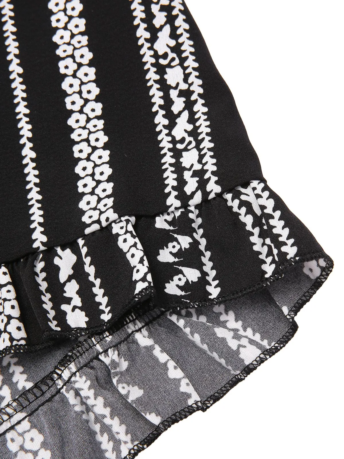 Black 1970s Boho Striped Strapless Romper sold by Retro Stage product image thumbnail 3