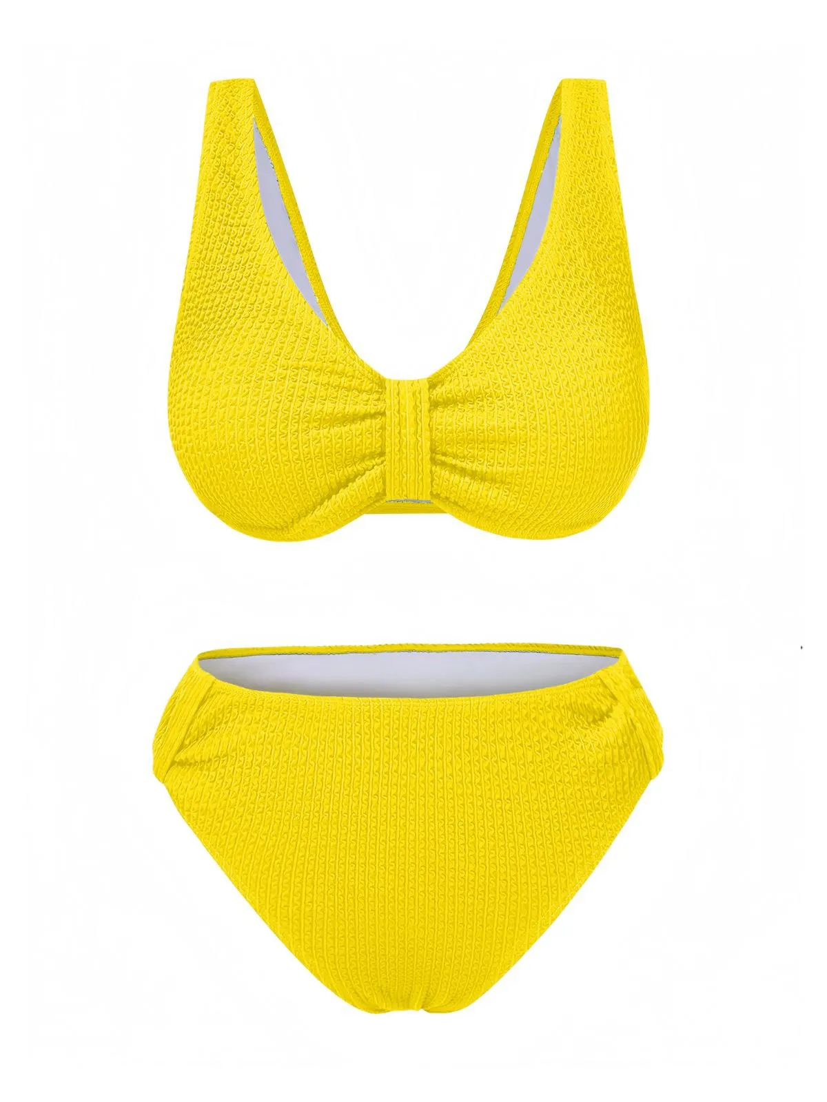 1940s Solid Bowknot Textured Fabric Swimsuit sold by Retro Stage product image thumbnail 3