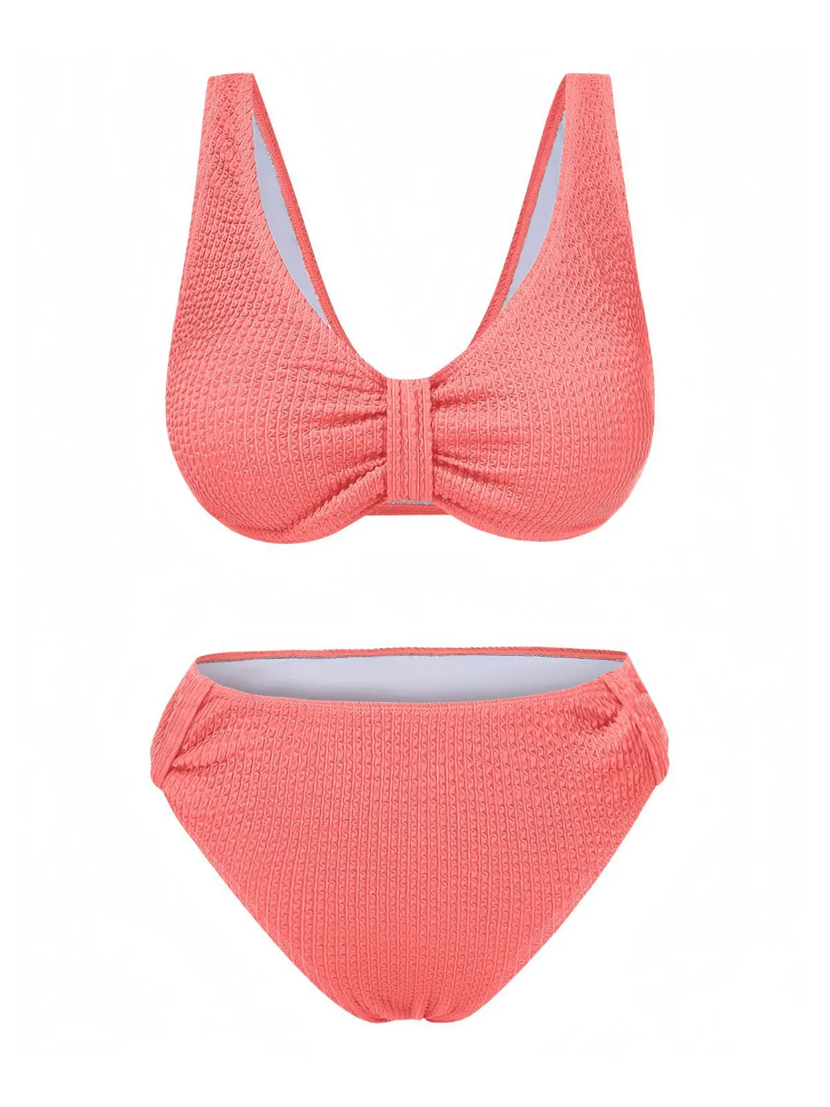 1940s Solid Bowknot Textured Fabric Swimsuit sold by Retro Stage product image thumbnail 5