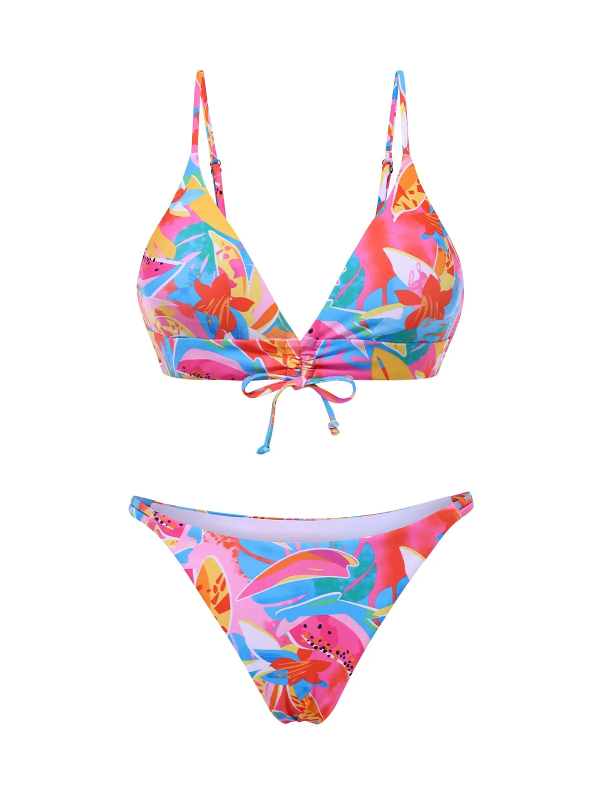 Multicolor 1960s Fruit Print Straps Bikini Set sold by Retro Stage