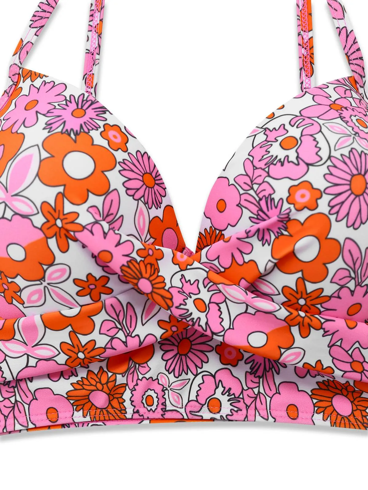 2PCS Multicolor 1950s Cartoon Floral Bikini Set & Cover-Up sold by Retro Stage product image thumbnail 3