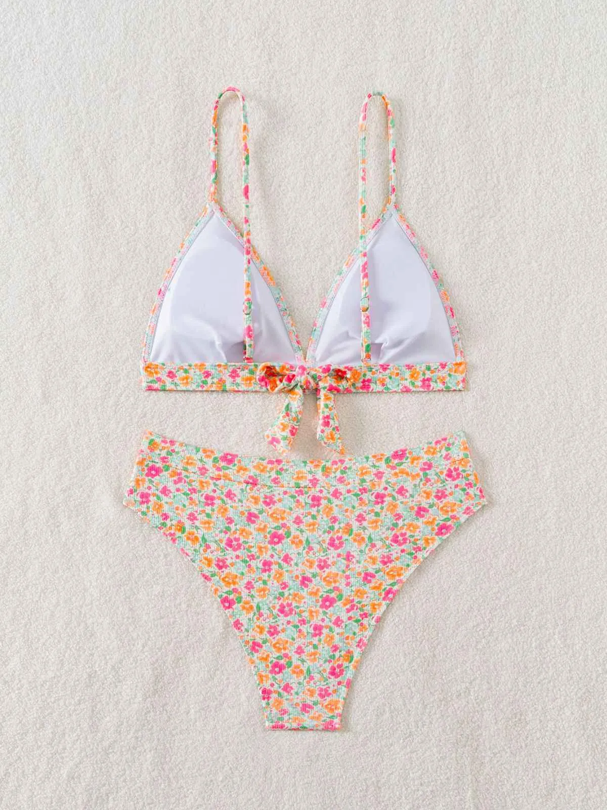 Multicolor 1950s Ditsy Floral Tie Back Bikini Set sold by Retro Stage product image thumbnail 3