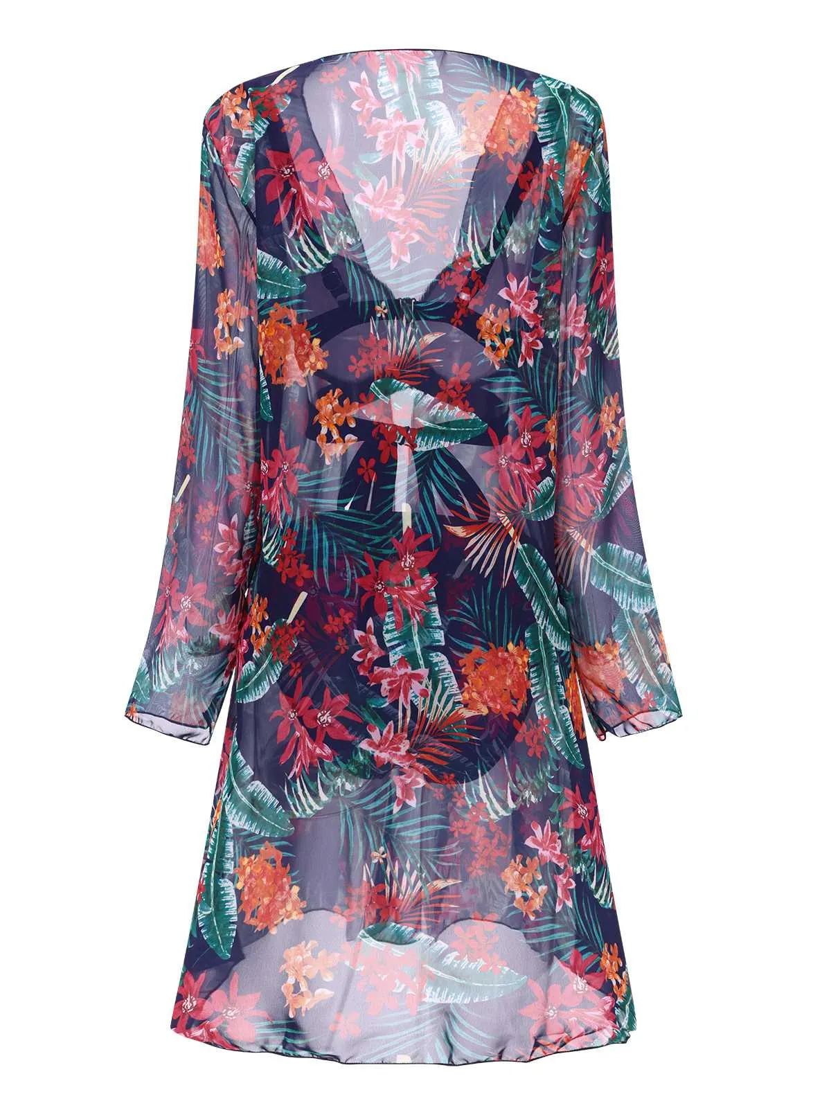 2PCS Blue 1960s Floral Plant Print Bikini Sets & Cover-Up sold by Retro Stage product image thumbnail 4