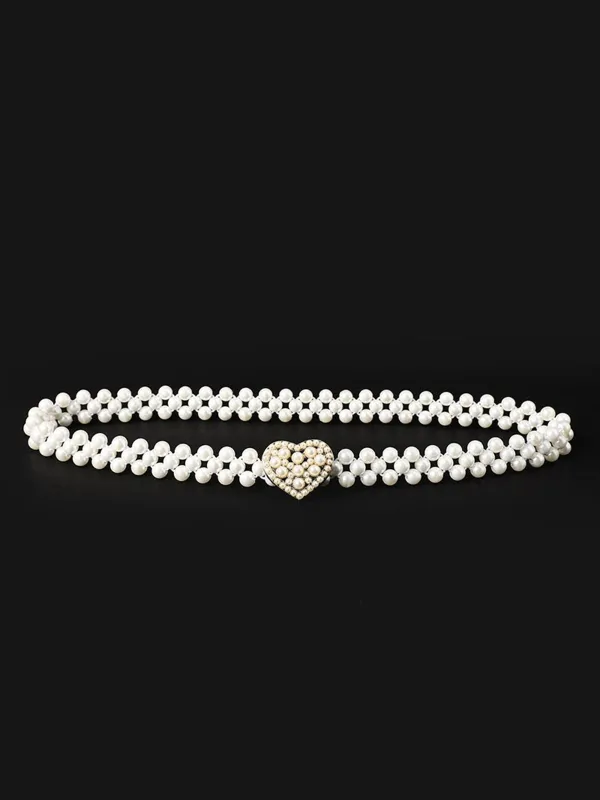 Pearl Beaded Braided Stretch Belt sold by Retro Stage
