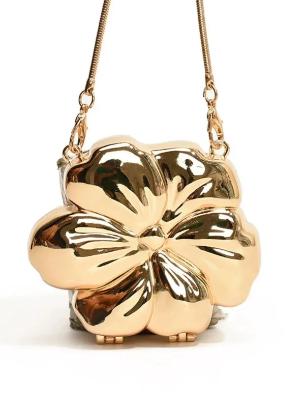 Flower Shape Alloy Chain Mini Bag sold by Retro Stage