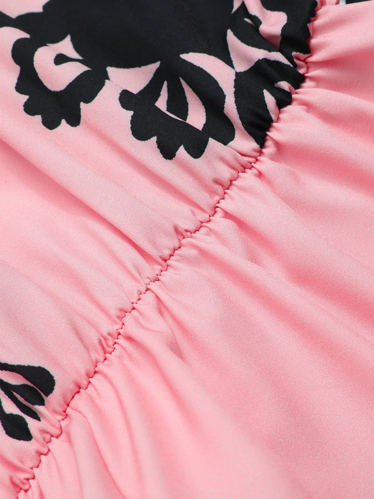 Pink 1940s Oblique Neck Tribal Printed Romper sold by Retro Stage product image thumbnail 3