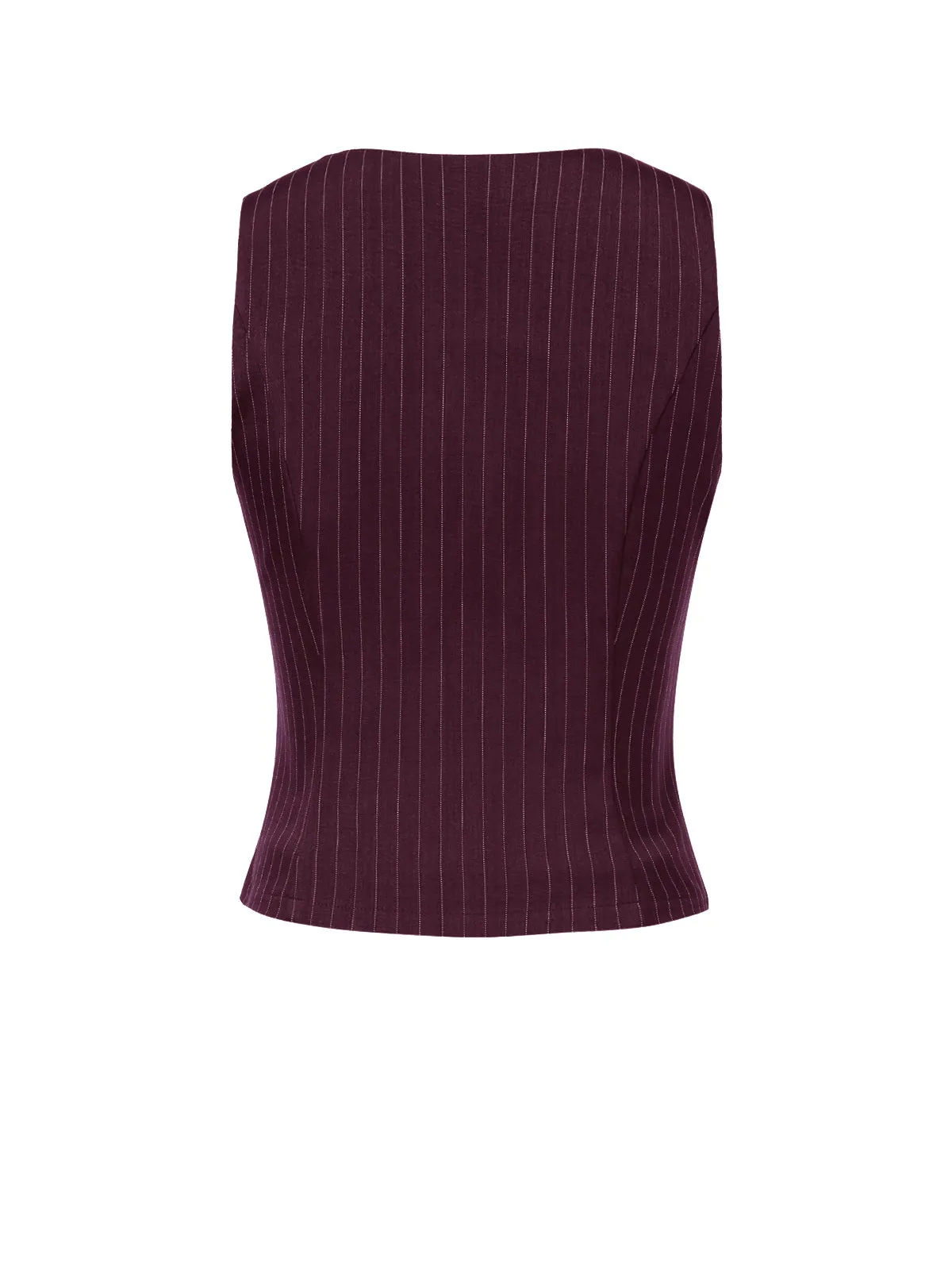 2PCS Wine Red 1960s Pinstripes Top & Pleated Skirt sold by Retro Stage product image thumbnail 5
