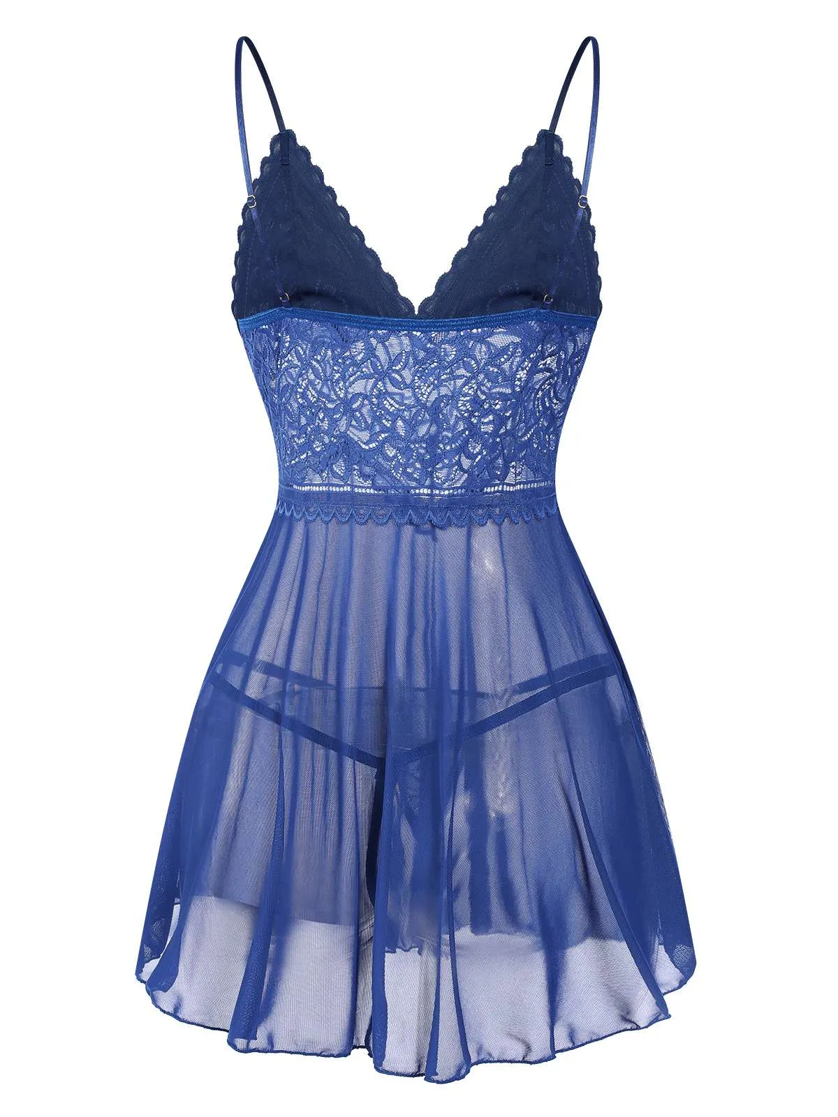 1960s Spaghetti Straps Lace Sheer Nightgown sold by Retro Stage product image thumbnail 3