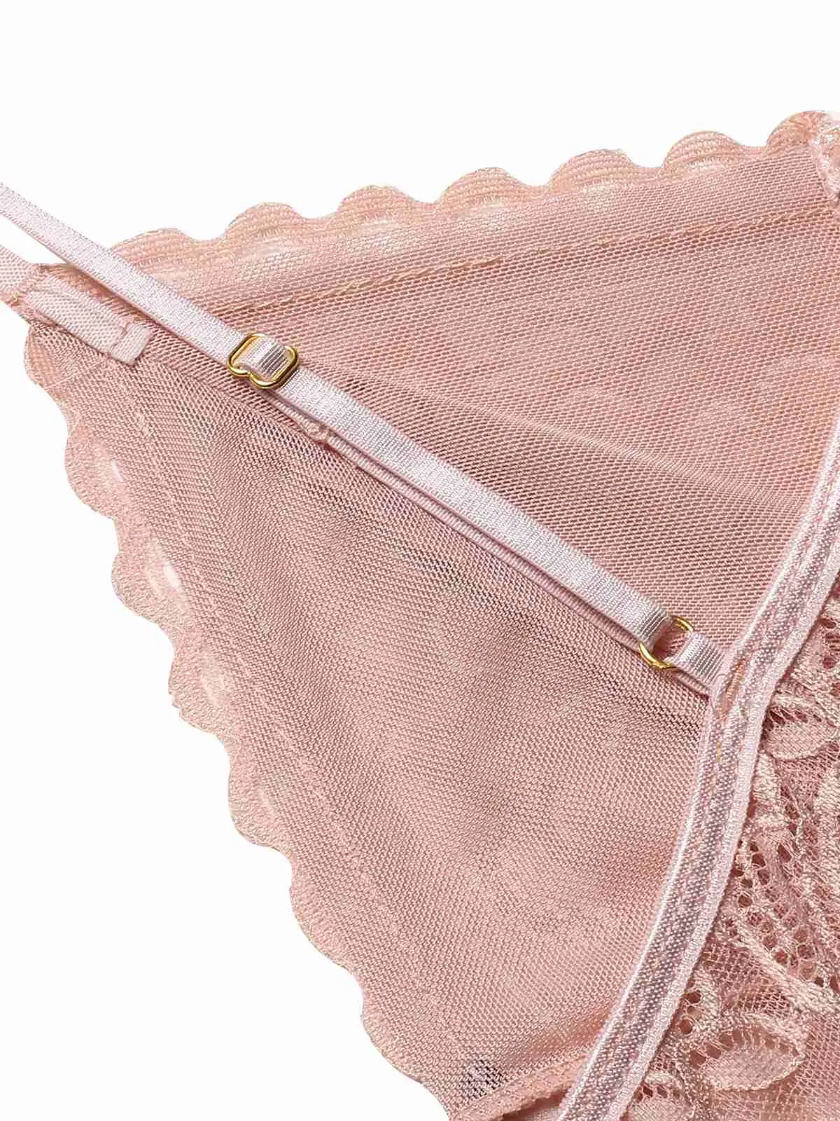 1960s Spaghetti Straps Lace Sheer Nightgown sold by Retro Stage product image thumbnail 4