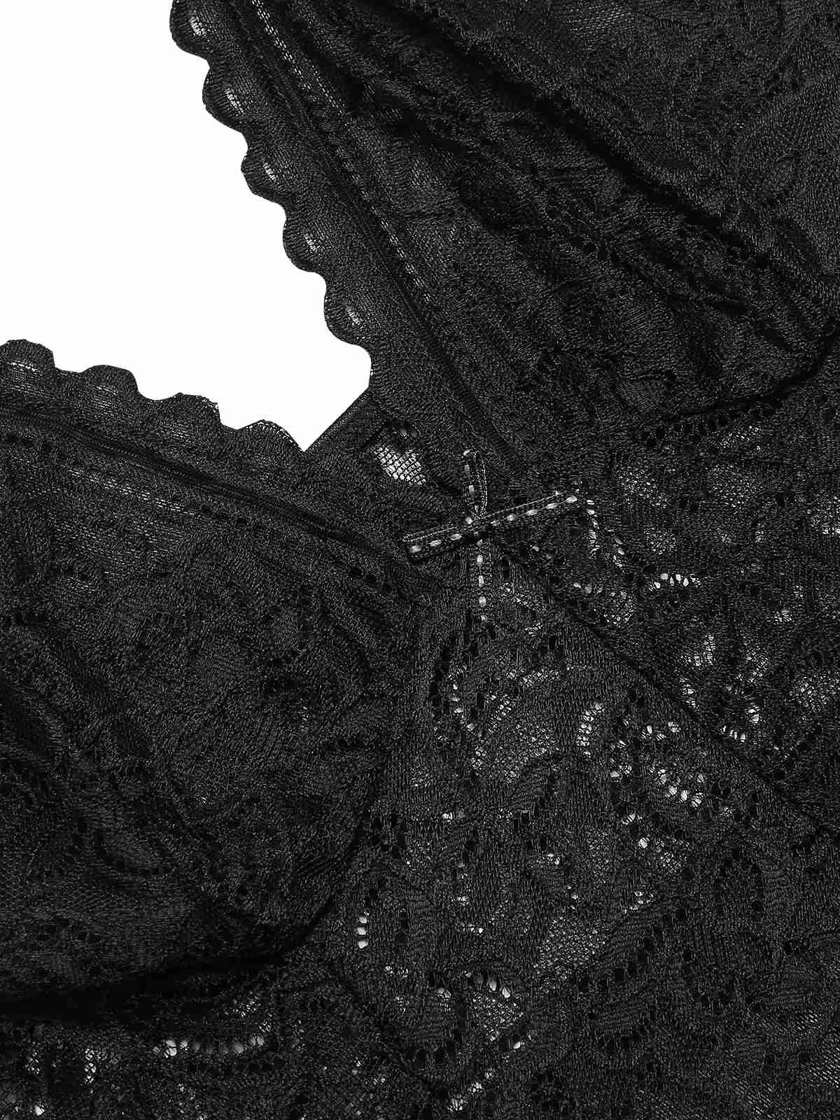 1960s Spaghetti Straps Lace Sheer Nightgown sold by Retro Stage product image thumbnail 5