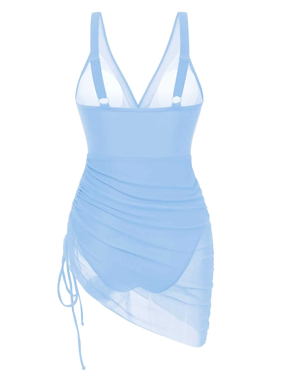 1950s Strap Sheer Mesh Solid One-Piece Swimsuit sold by Retro Stage product image thumbnail 2