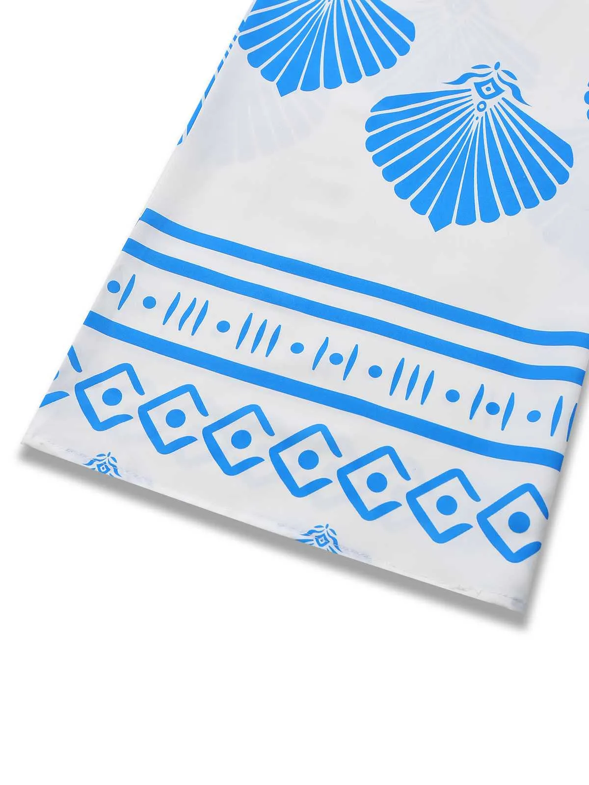 Blue 1930s Spaghetti Strap Seashell Print Belted Jumpsuit sold by Retro Stage product image thumbnail 3