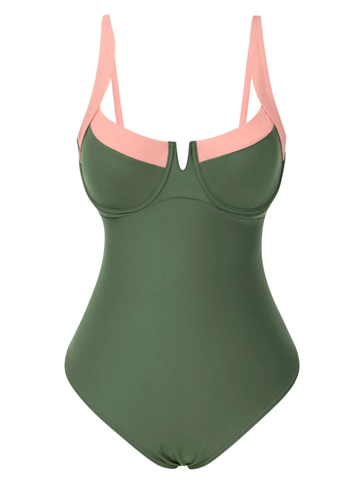 1980s Colorblock Strap High-Leg One-Piece Swimsuit sold by Retro Stage product image thumbnail 3