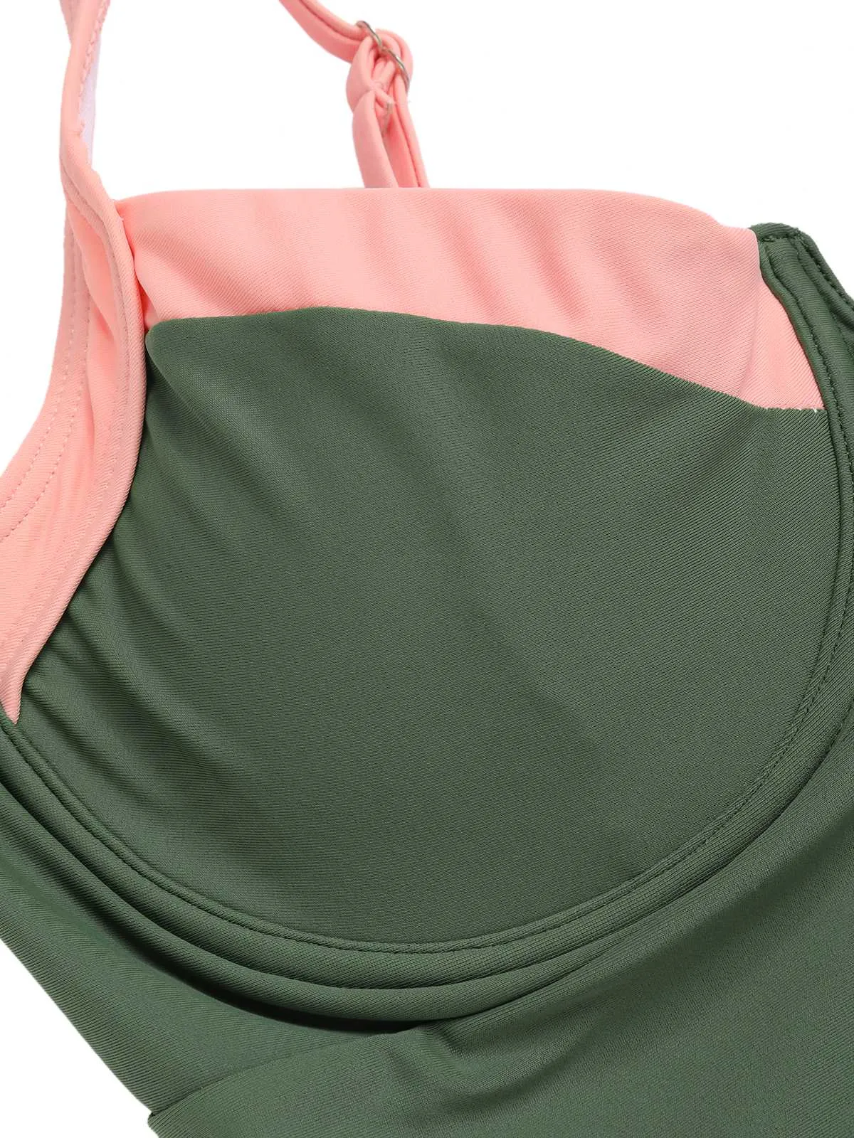 1980s Colorblock Strap High-Leg One-Piece Swimsuit sold by Retro Stage product image thumbnail 5