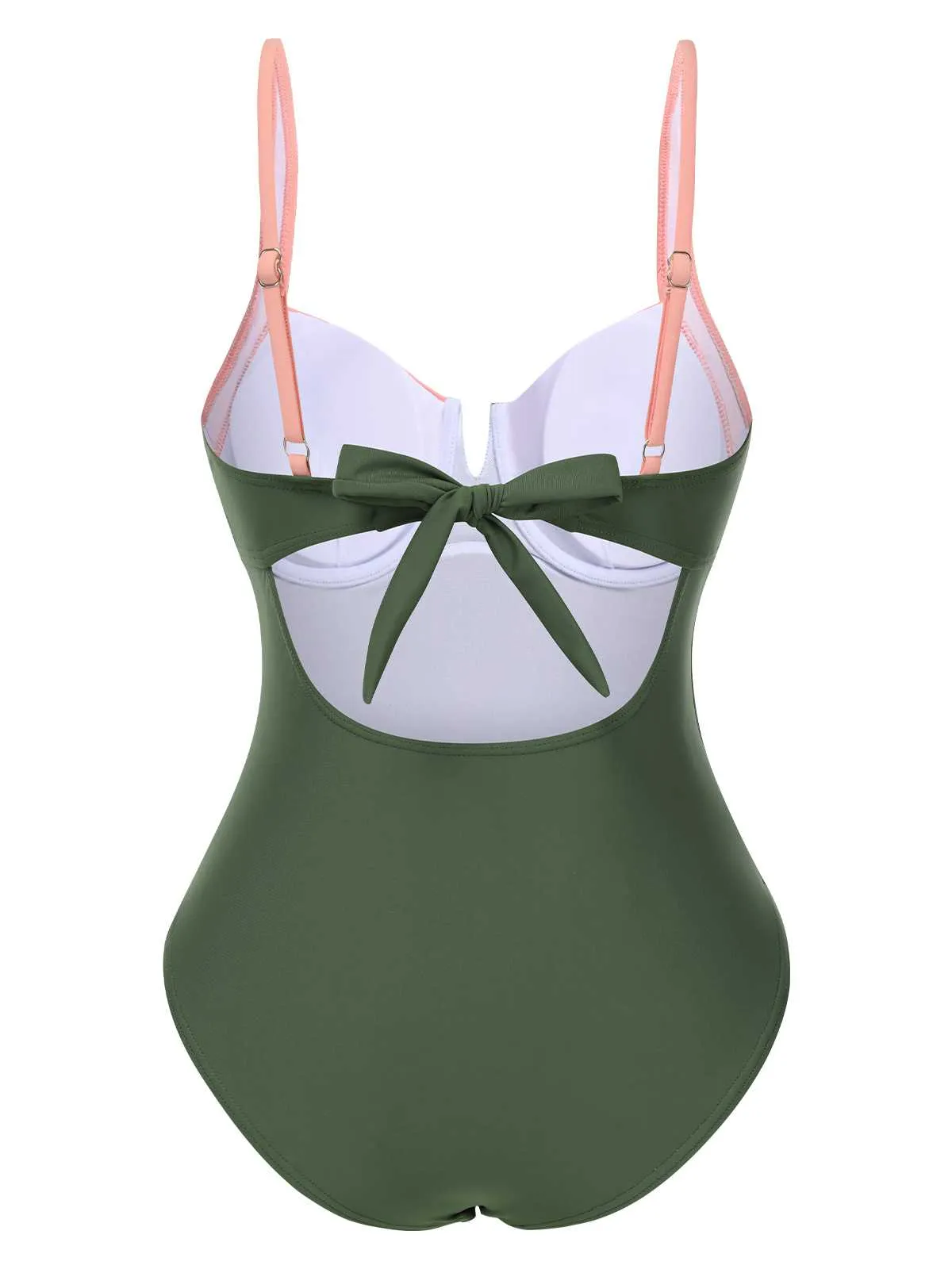 1980s Colorblock Strap High-Leg One-Piece Swimsuit sold by Retro Stage product image thumbnail 4