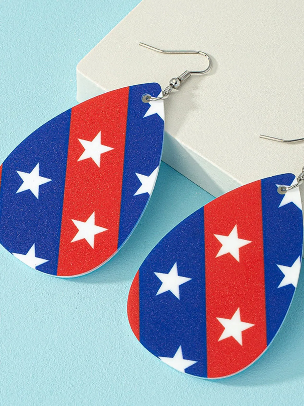 Star‑Spangled Independence Day Teardrop Earrings sold by Retro Stage product image thumbnail 3
