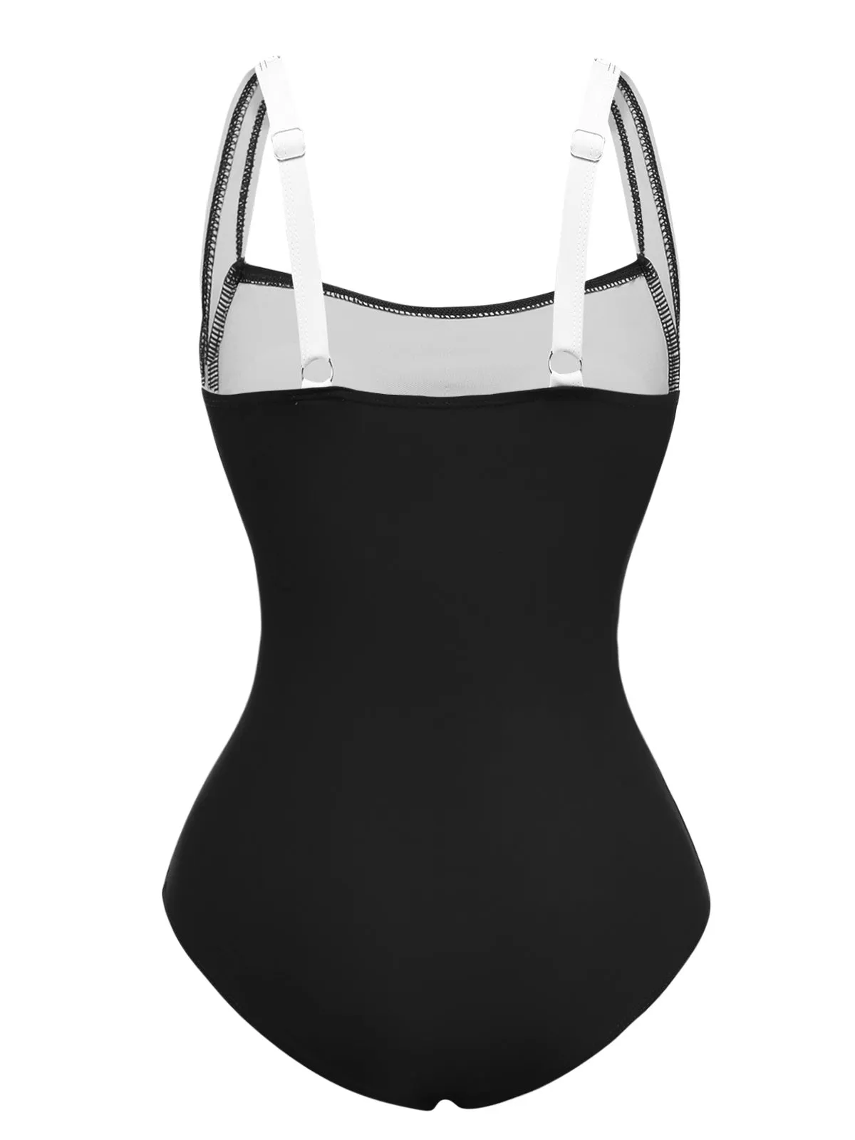 1950s Colorblock Tummy Control One-Piece Swimsuit sold by Retro Stage product image thumbnail 4