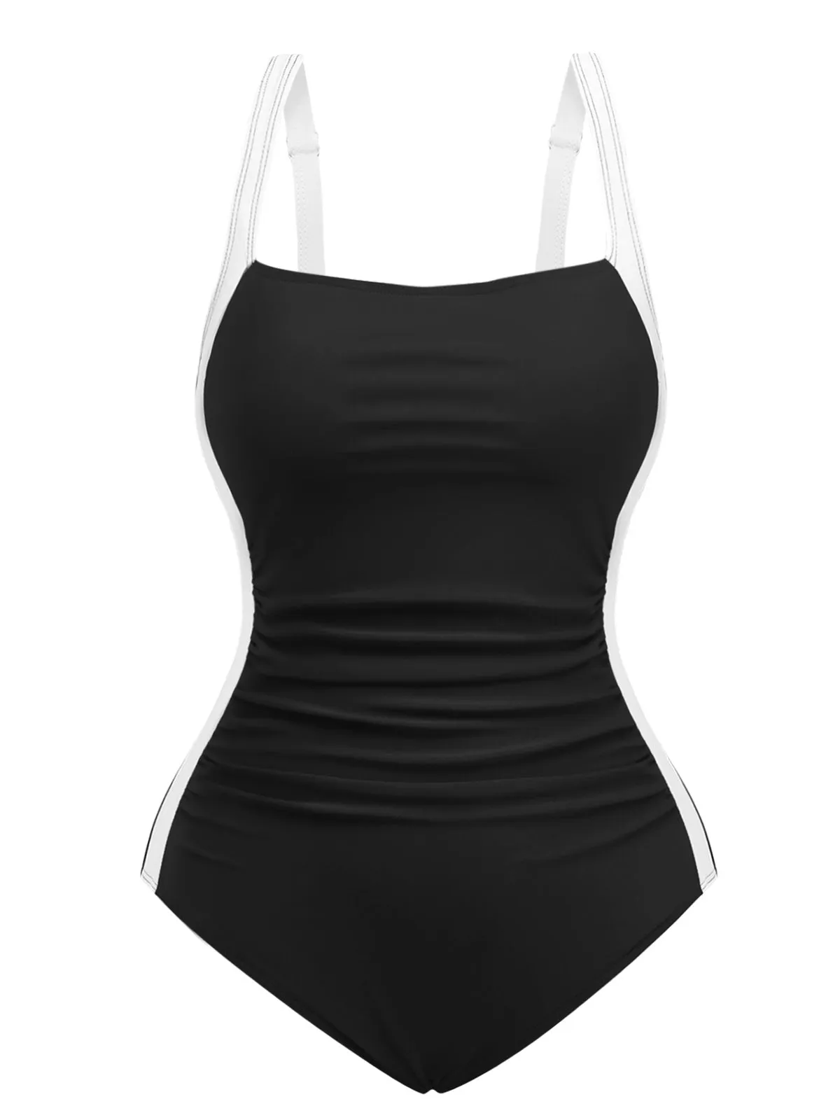 1950s Colorblock Tummy Control One-Piece Swimsuit sold by Retro Stage product image thumbnail 3