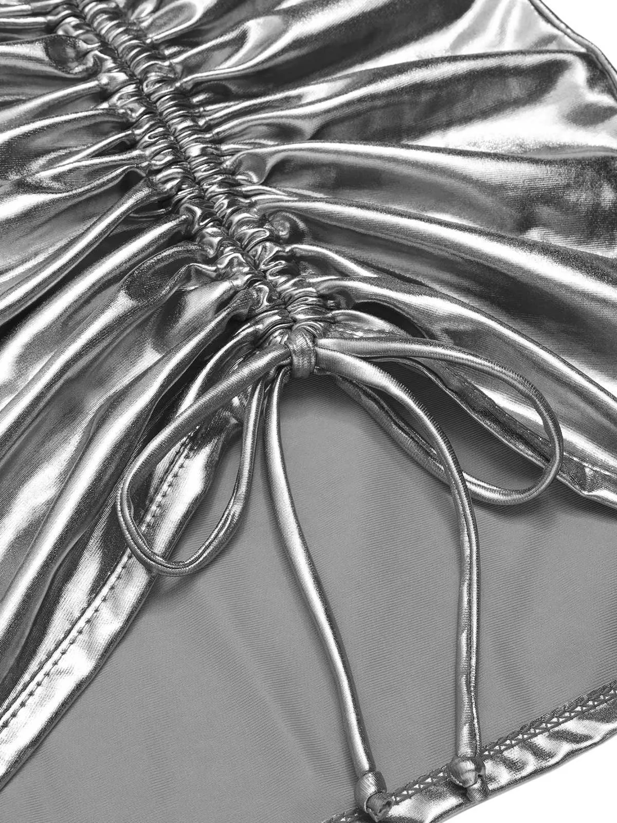 1970s Halter Metallic Bikini & Ruched Cover-Up sold by Retro Stage product image thumbnail 4