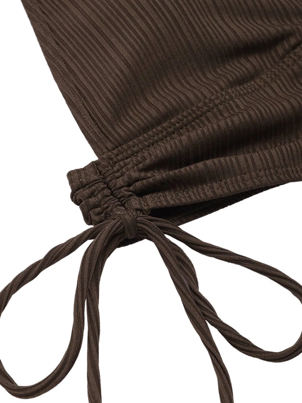 1930s Textured Fabric Solid Halter Lace-Up Swimsuit sold by Retro Stage product image thumbnail 3