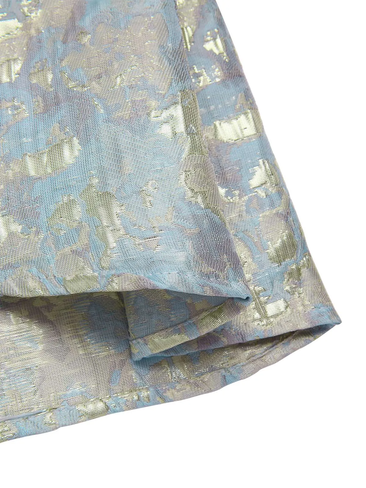 Light Blue 1950s Textured Floral Sleeveless Butterfly Dress sold by Retro Stage product image thumbnail 4