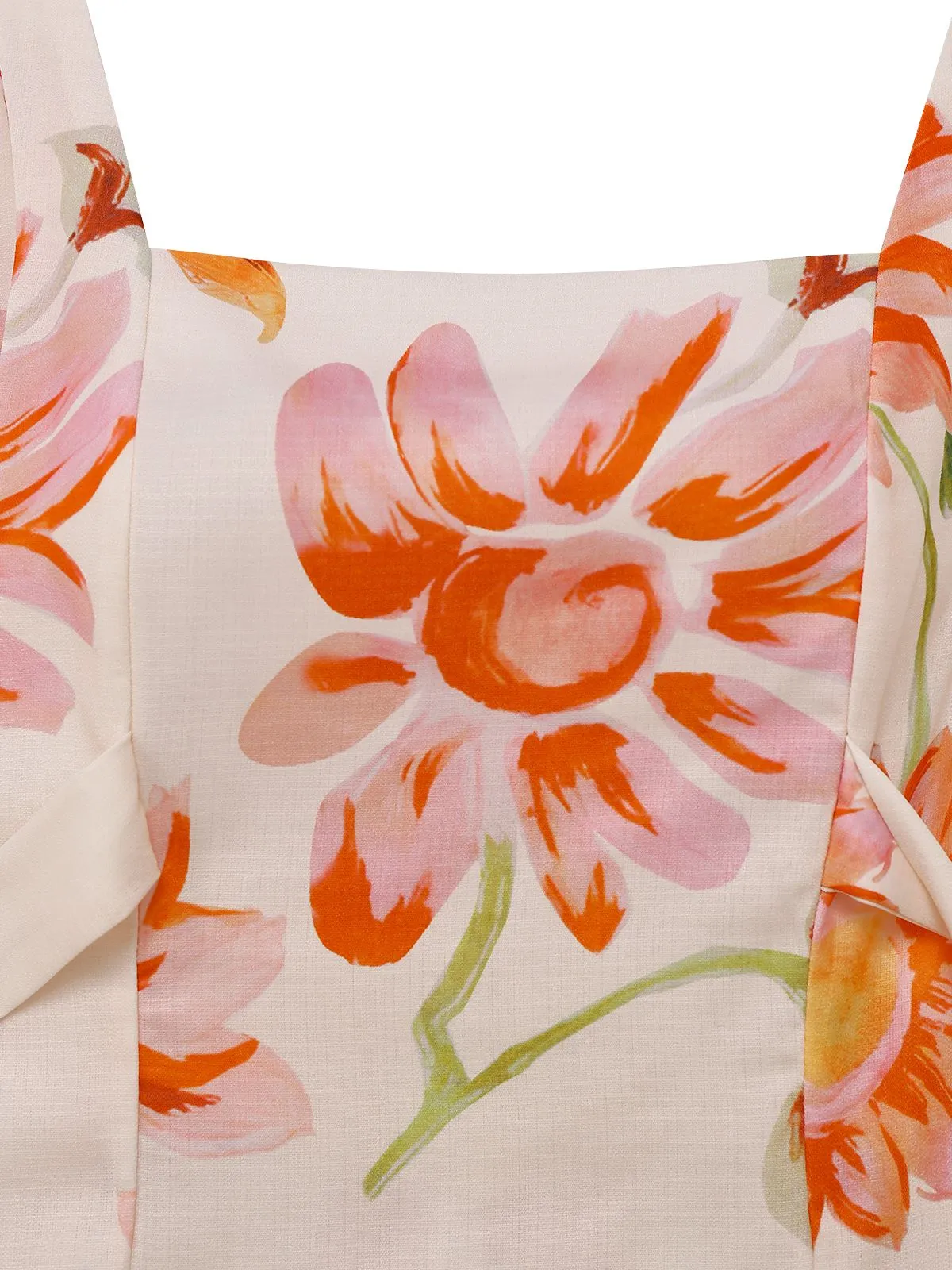 1940s Floral Backless Wide Strap Dress sold by Retro Stage product image thumbnail 3