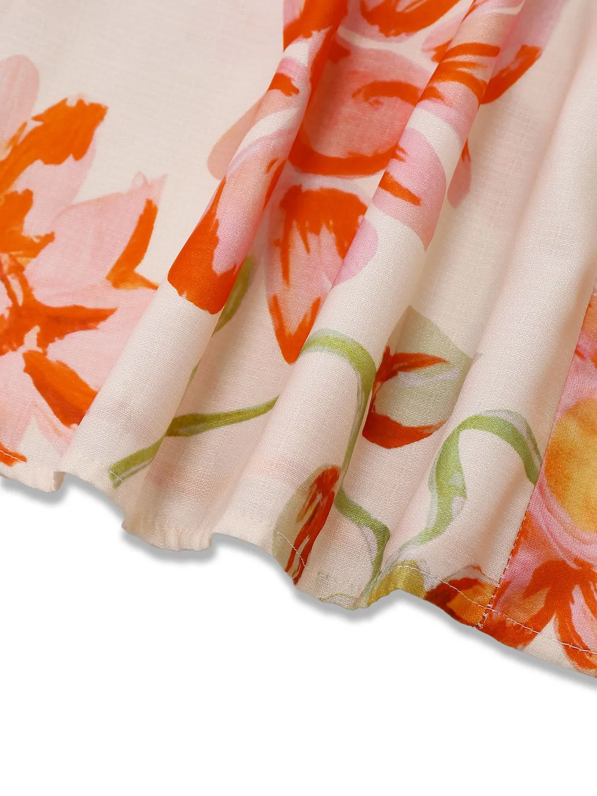 1940s Floral Backless Wide Strap Dress sold by Retro Stage product image thumbnail 4