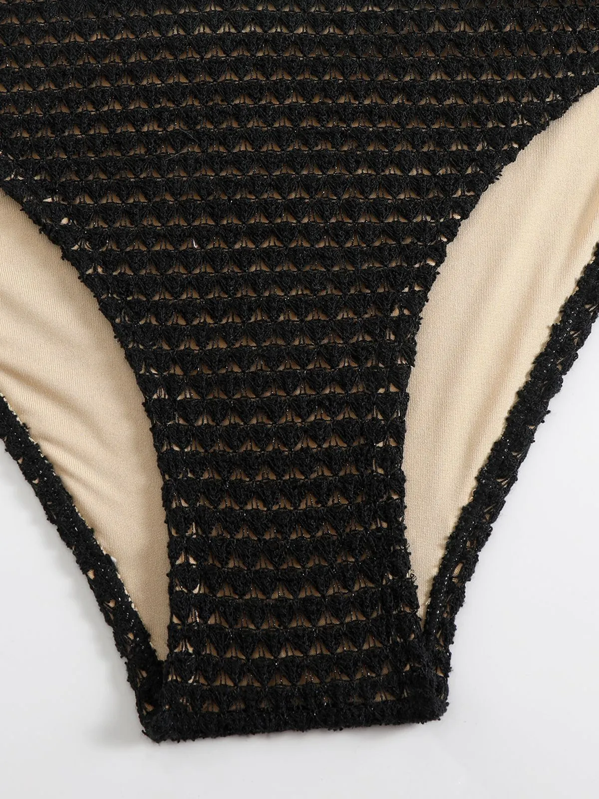 Black 1960s Knitted Beaded Bikini Set sold by Retro Stage product image thumbnail 4