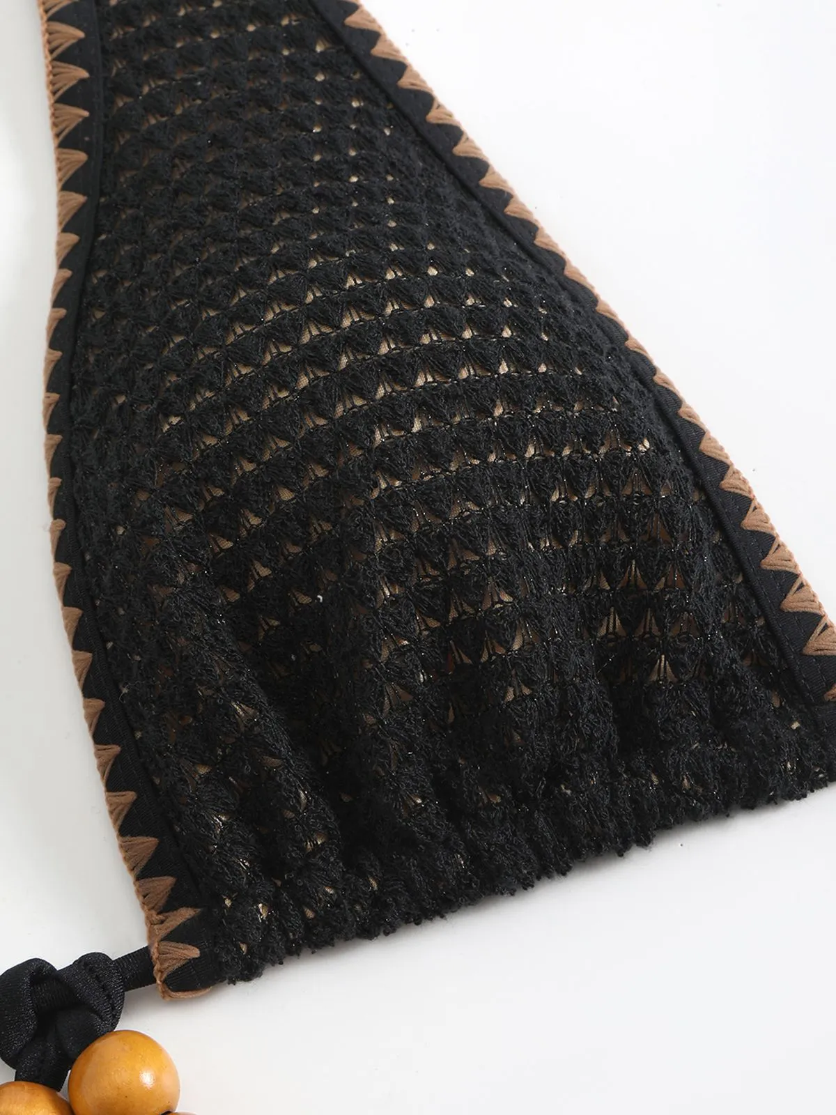 Black 1960s Knitted Beaded Bikini Set sold by Retro Stage product image thumbnail 3