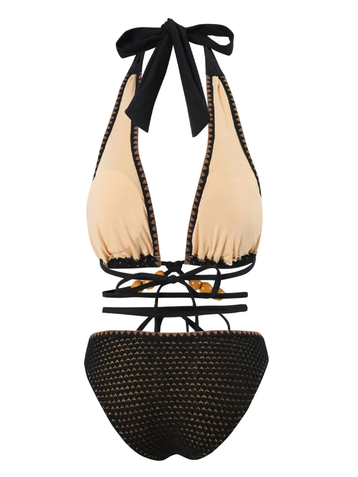 Black 1960s Knitted Beaded Bikini Set sold by Retro Stage product image thumbnail 2