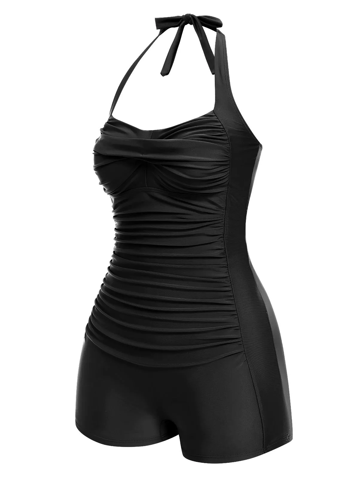 1950s Solid Halter Boxer One-Piece Swimsuit sold by Retro Stage product image thumbnail 2